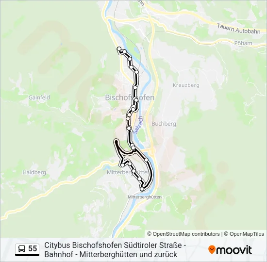 55 Bus Line Map