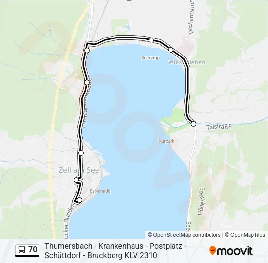 70 Bus Line Map