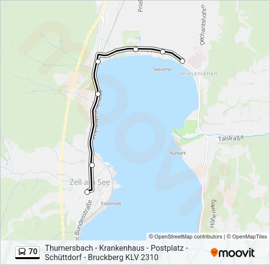 70 Bus Line Map