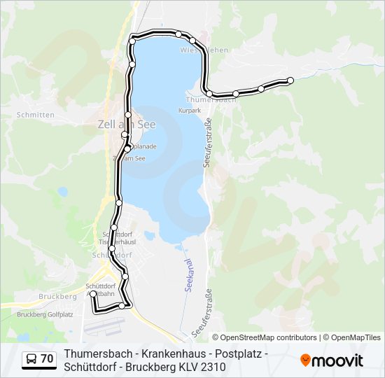 70 Bus Line Map
