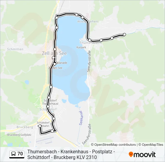 70 Bus Line Map