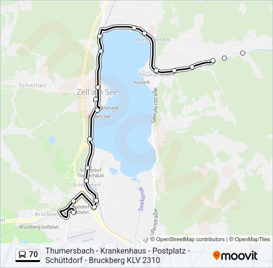 70 Bus Line Map