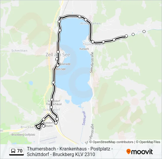 70 Bus Line Map