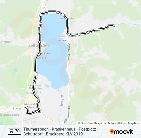 70 Bus Line Map
