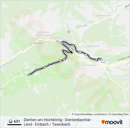 631 Bus Line Map