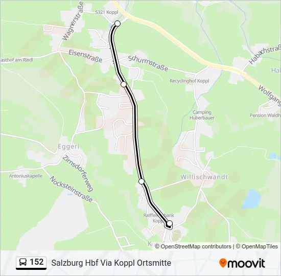 152 Bus Line Map