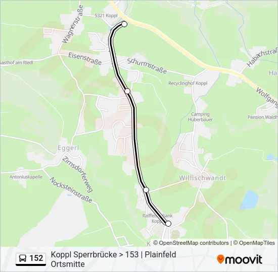 152 Bus Line Map