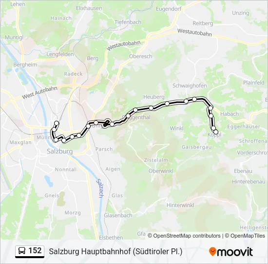 152 Bus Line Map