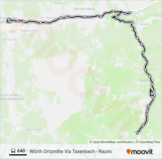 640 Bus Line Map