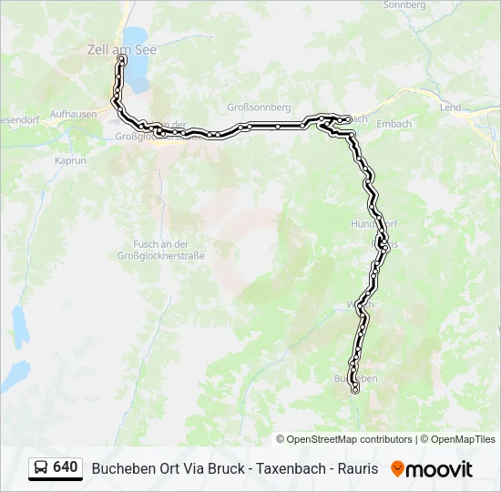 640 Bus Line Map