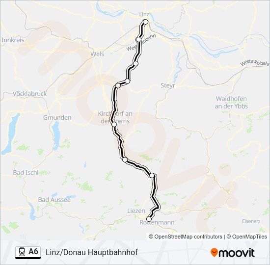 A6 Train Line Map