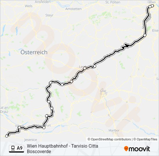A9 Train Line Map