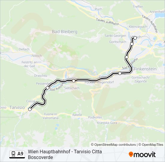 A9 Train Line Map
