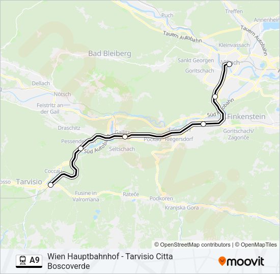 A9 Train Line Map