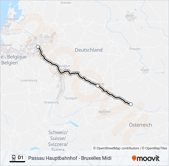 D1 train Line Map