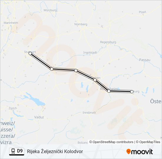 D9 train Line Map