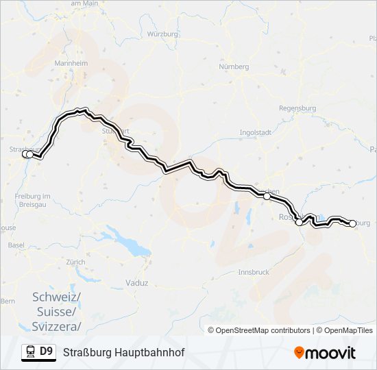 Bahnlinie D9 Karte