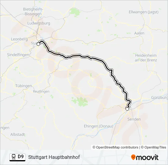 D9 Train Line Map