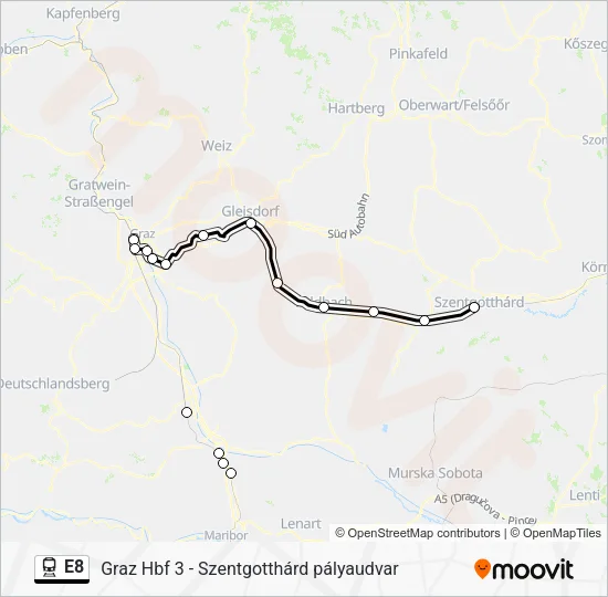 E8 Train Line Map