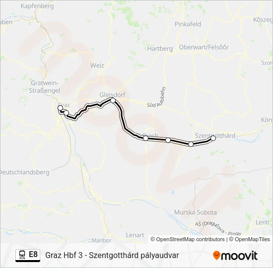 E8 Train Line Map