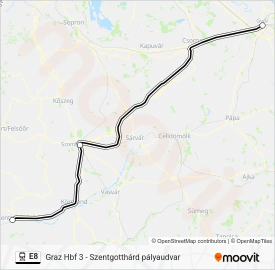 E8 Train Line Map