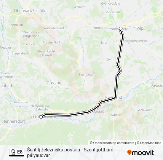 E8 Train Line Map