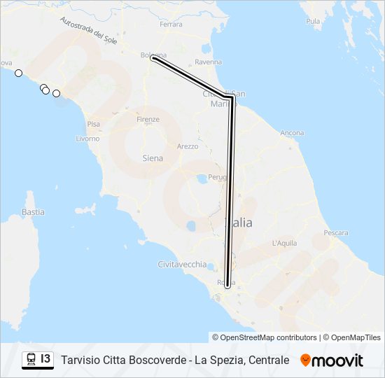 I3 train Line Map