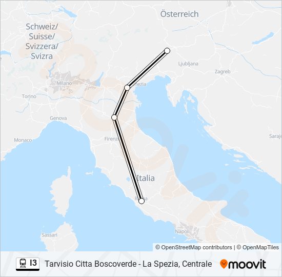 I3 train Line Map