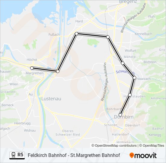 Bahnlinie R5 Karte