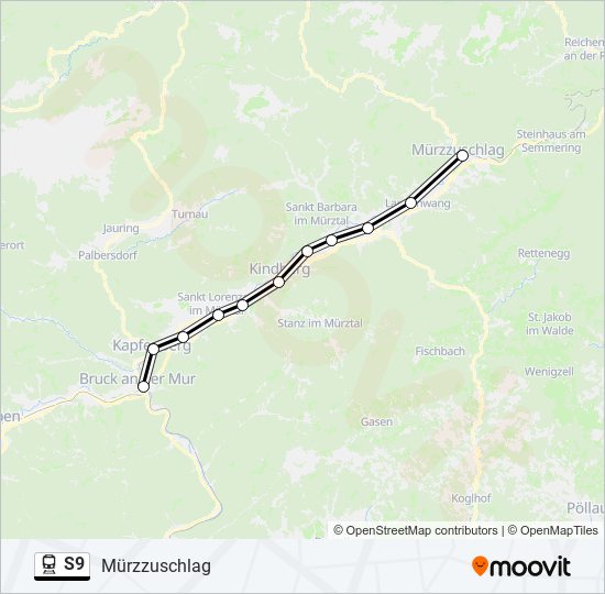 S9 train Line Map