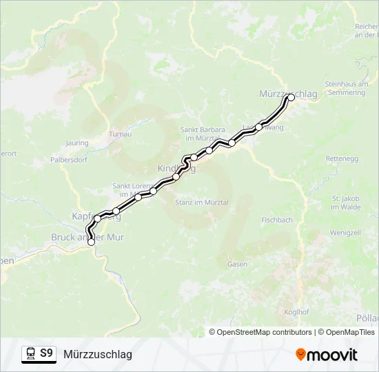 S9 Train Line Map