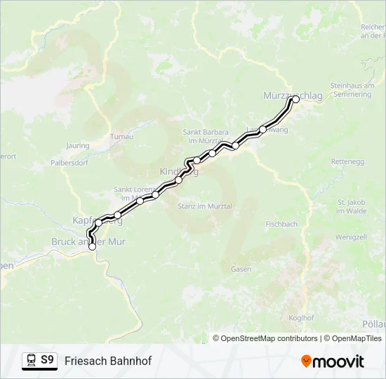 S9 Train Line Map