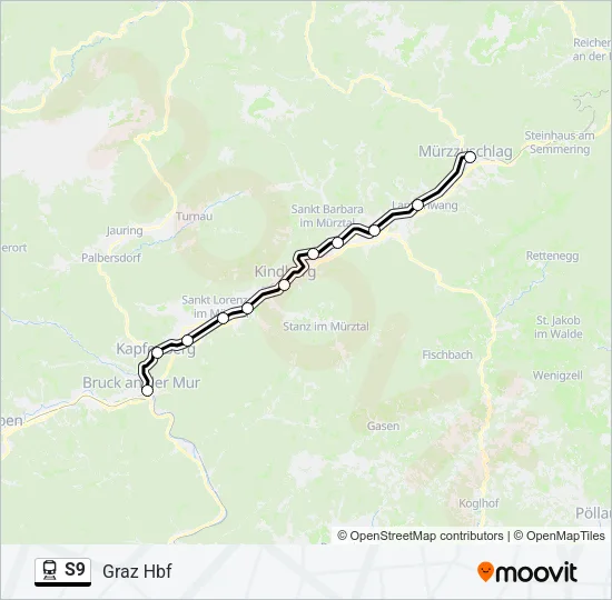 S9 Train Line Map