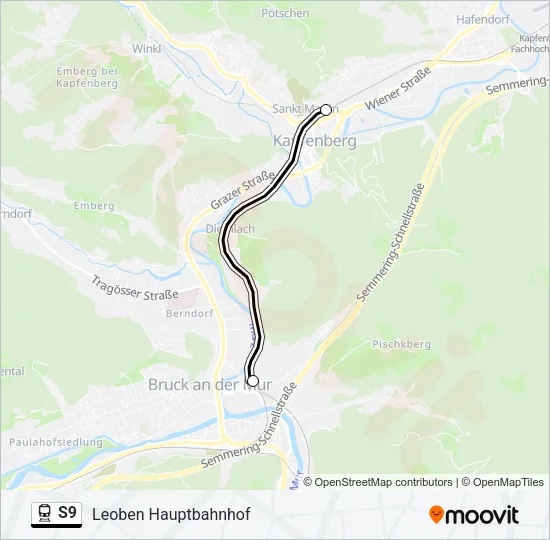 S9 Train Line Map