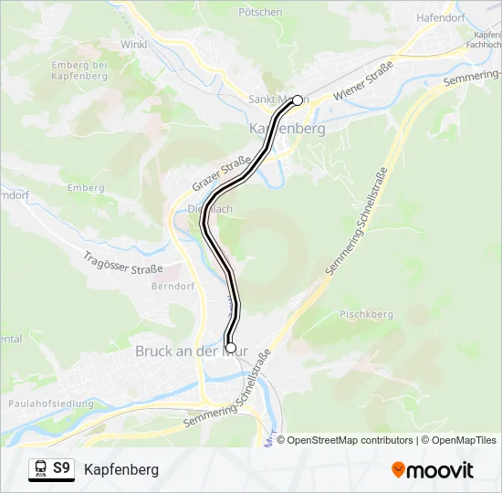 S9 Train Line Map