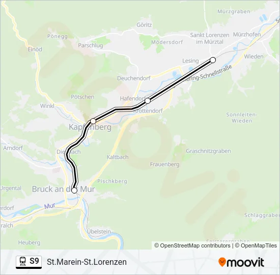 S9 Train Line Map