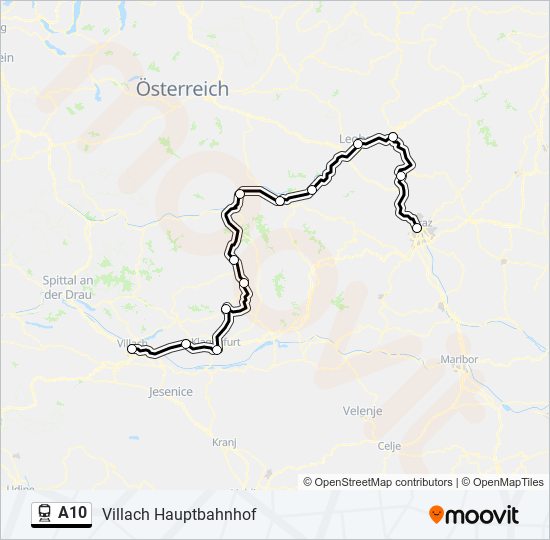 A10 train Line Map