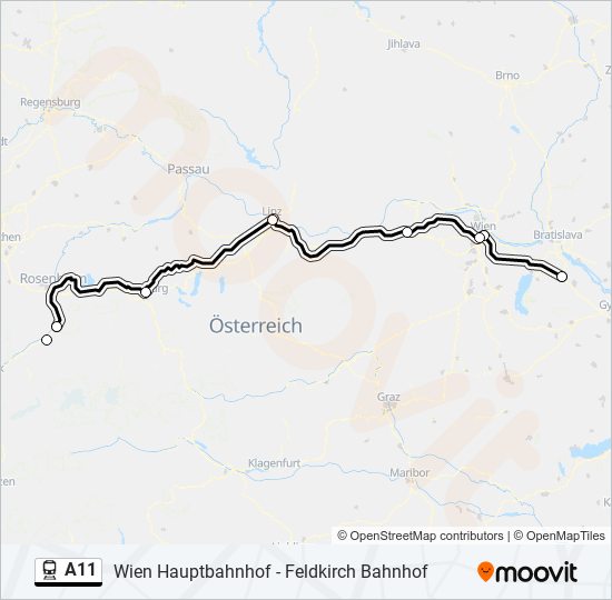 A11 train Line Map