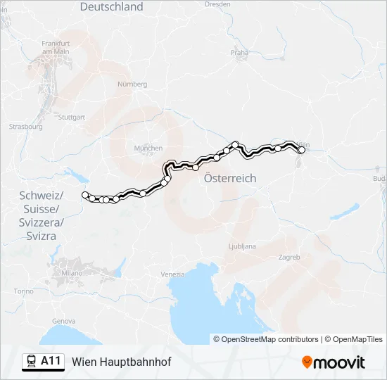 Bahnlinie A11 Karte