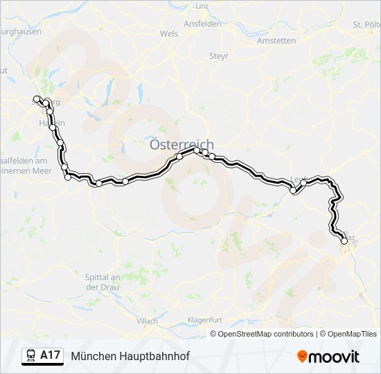 A17 train Line Map