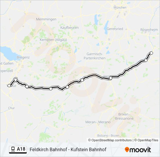 A18 Train Line Map