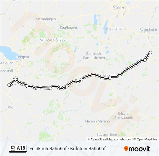 A18 Train Line Map