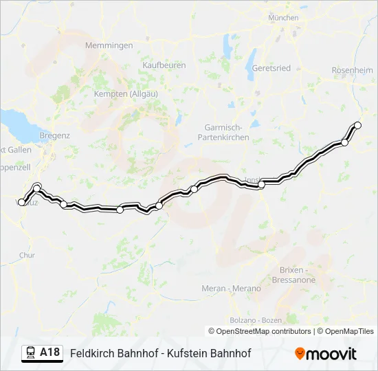 linie A18 Karte
