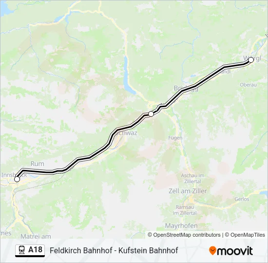 A18 Train Line Map
