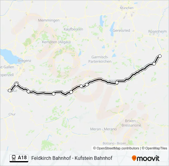 A18 Train Line Map