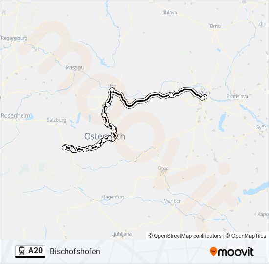 Bahnlinie A20 Karte