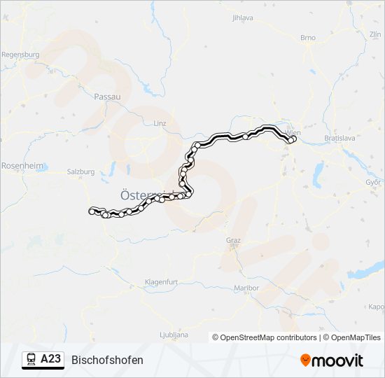 A23 train Line Map