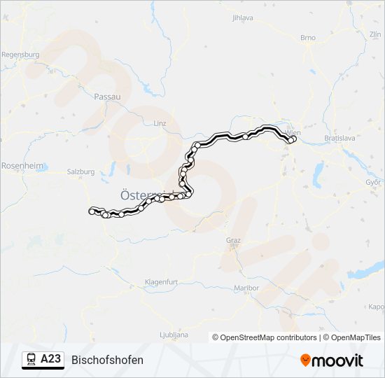 A23 Train Line Map