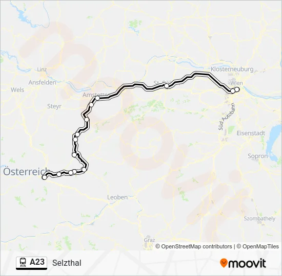 A23 Train Line Map
