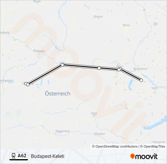 A62 train Line Map